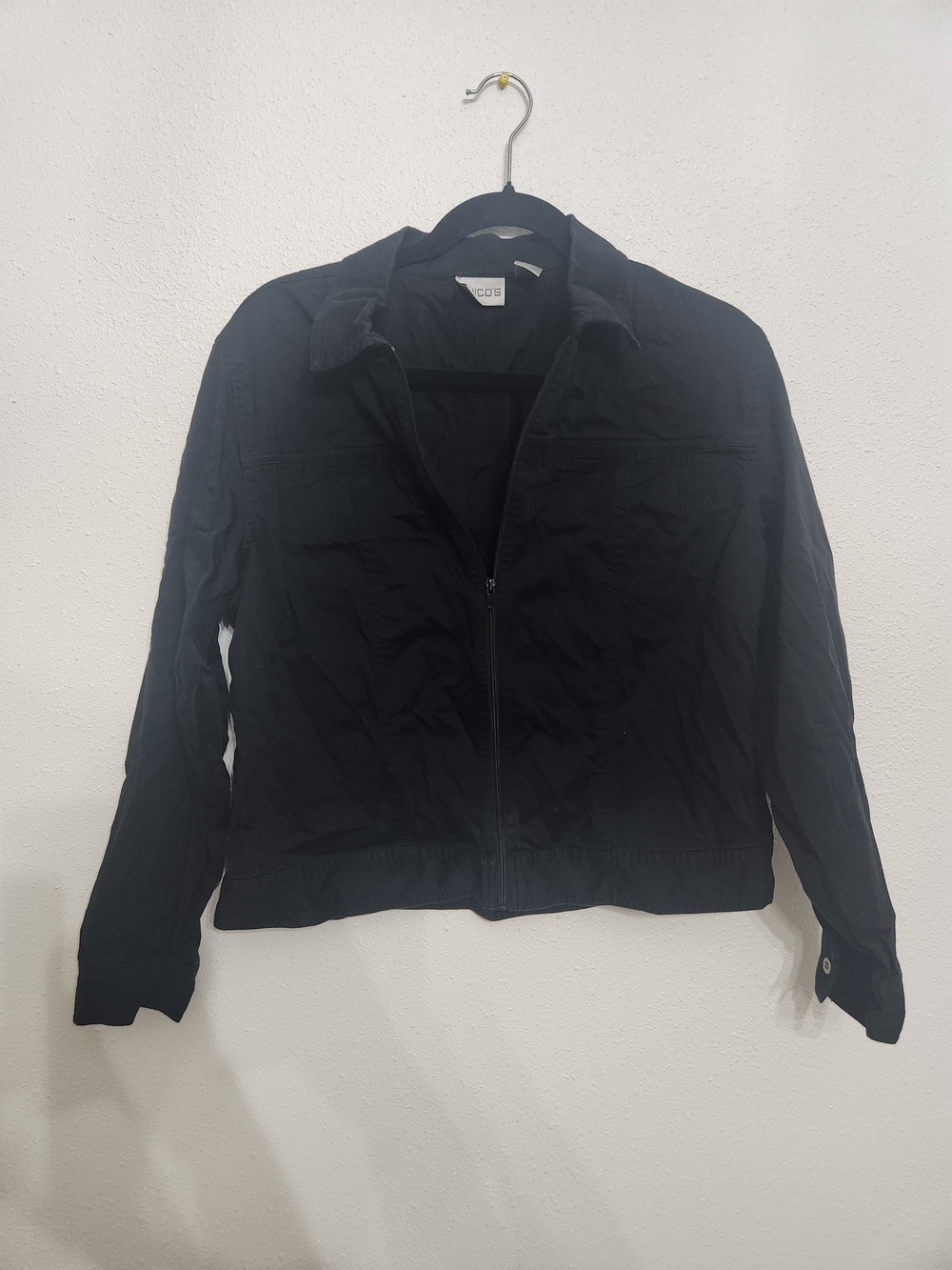 Chico's Black Zip-Up Jean Jacket